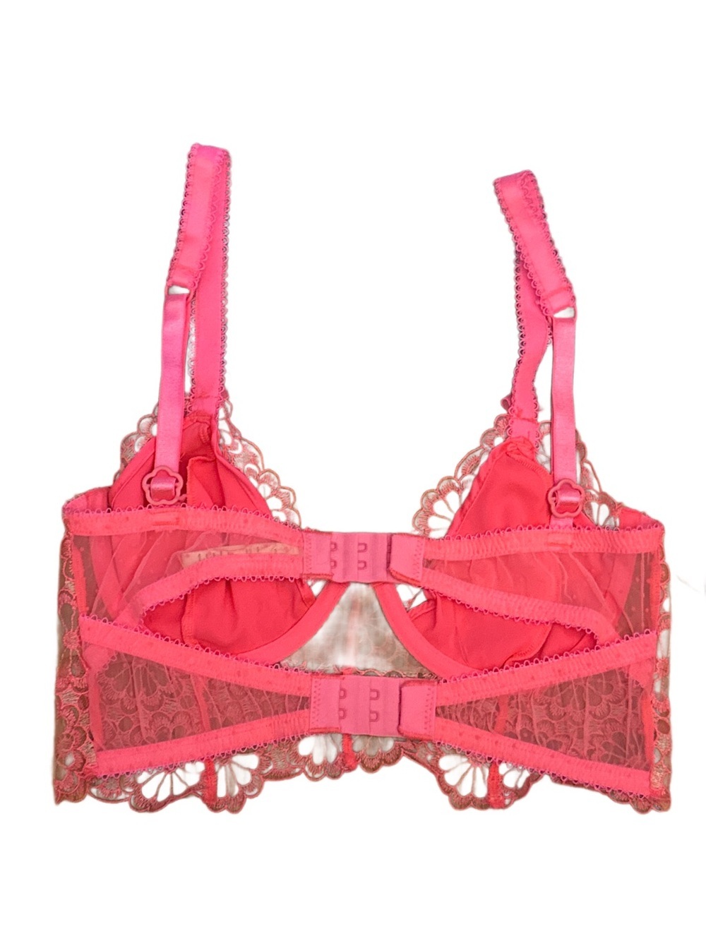 For Love and Lemons Daisy Longline Neon Pink Bra XS NWOT - Picture 2 of 6